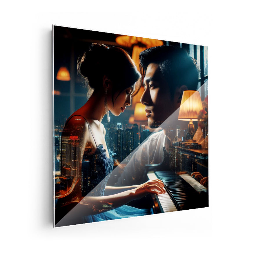 Mujer Pianista Y Hombre