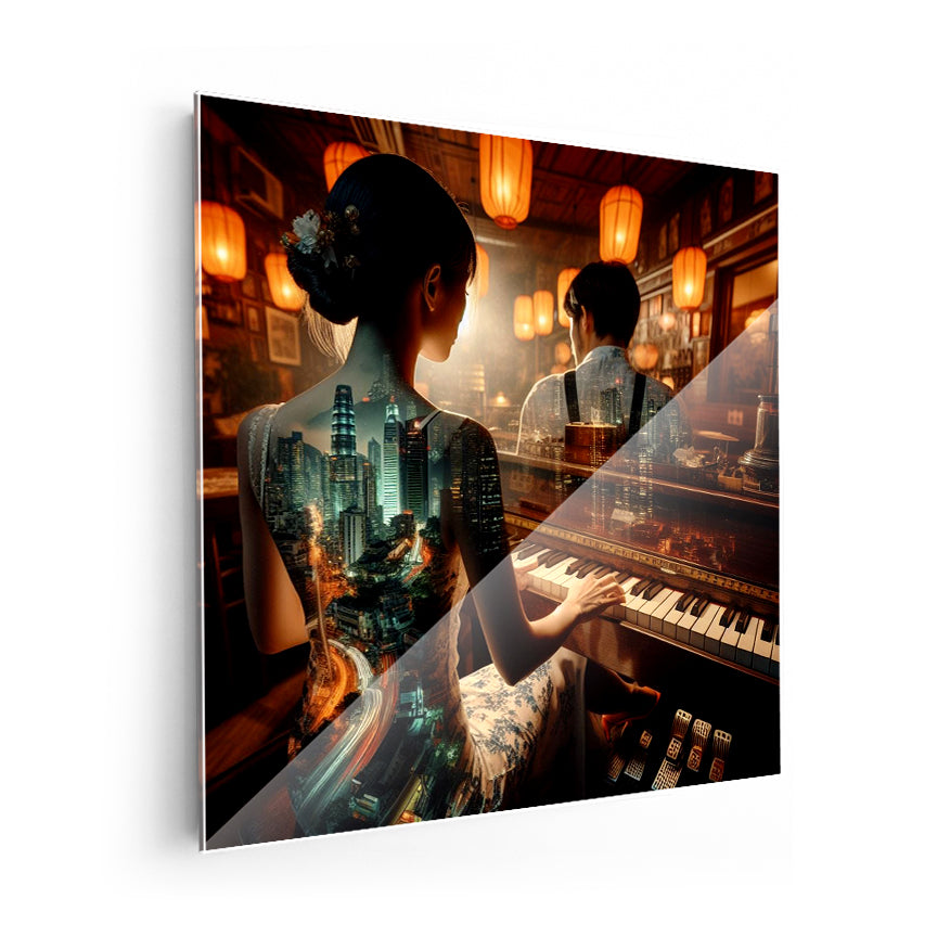 Piano Y Pareja De Espaldas