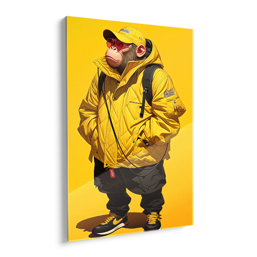 Chango Con Chamarra Y Gorra