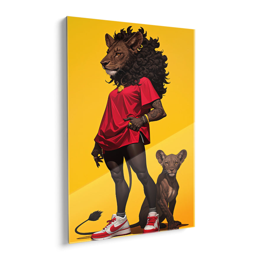 Leona Humana Y Cachorro