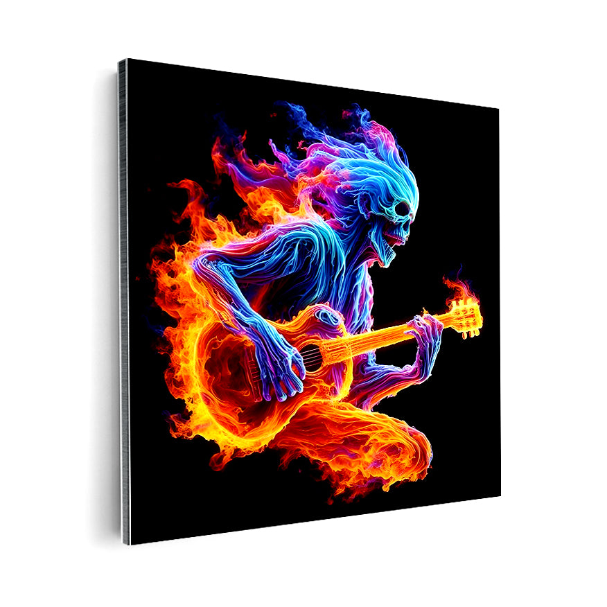 Guitarrista Calavera Llamas