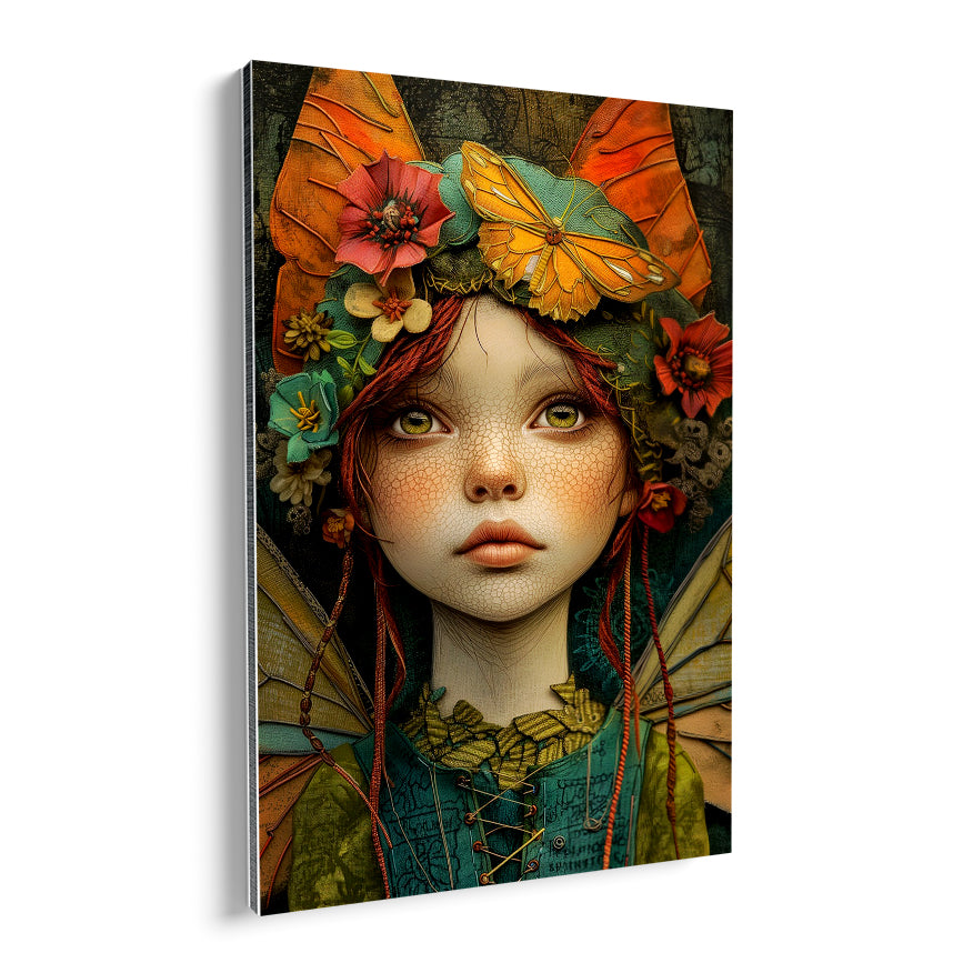 Niña Mariposa Y Flores