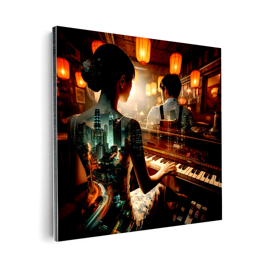 Piano Y Pareja De Espaldas