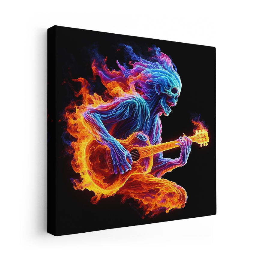 Guitarrista Calavera Llamas