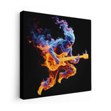 Guitarrista En Llamas Saltando