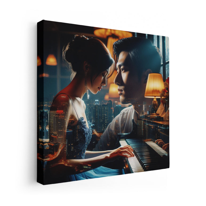 Mujer Pianista Y Hombre