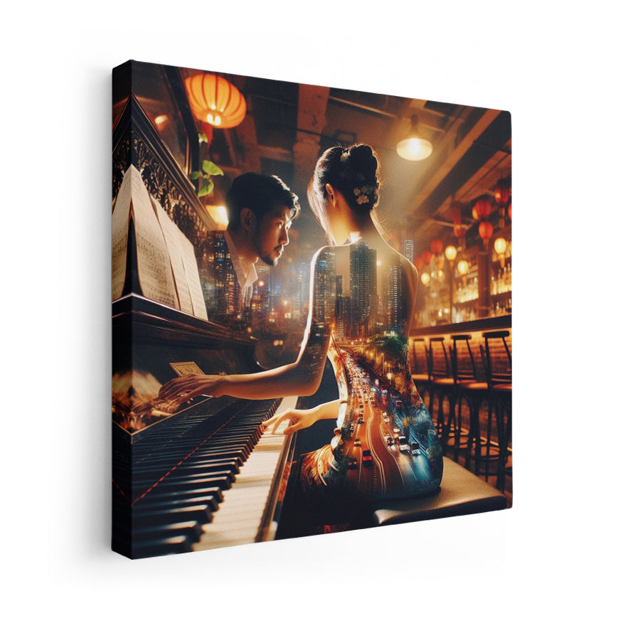 Mujer Piano Y Hombre