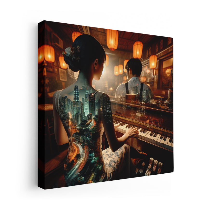 Piano Y Pareja De Espaldas