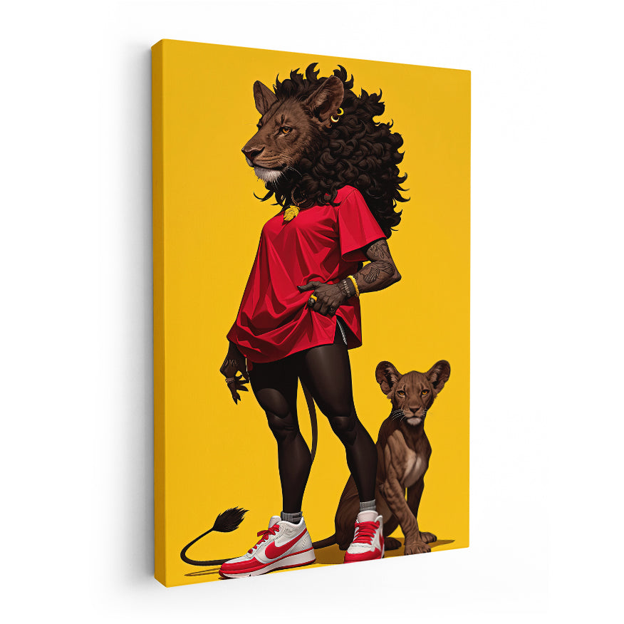 Leona Humana Y Cachorro