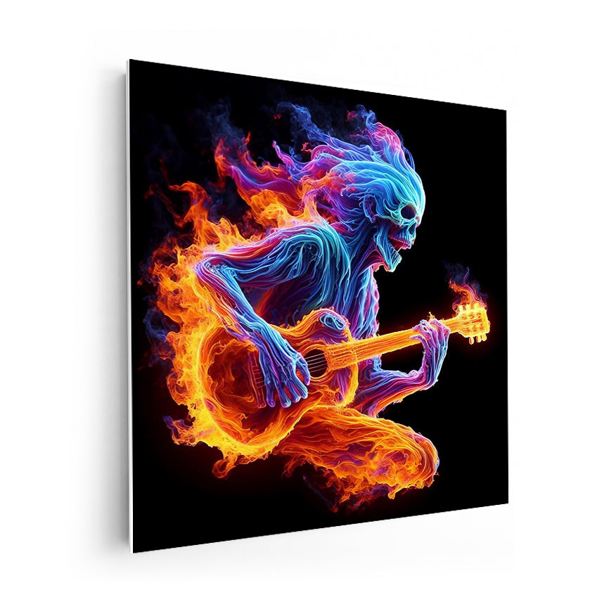 Guitarrista Calavera Llamas