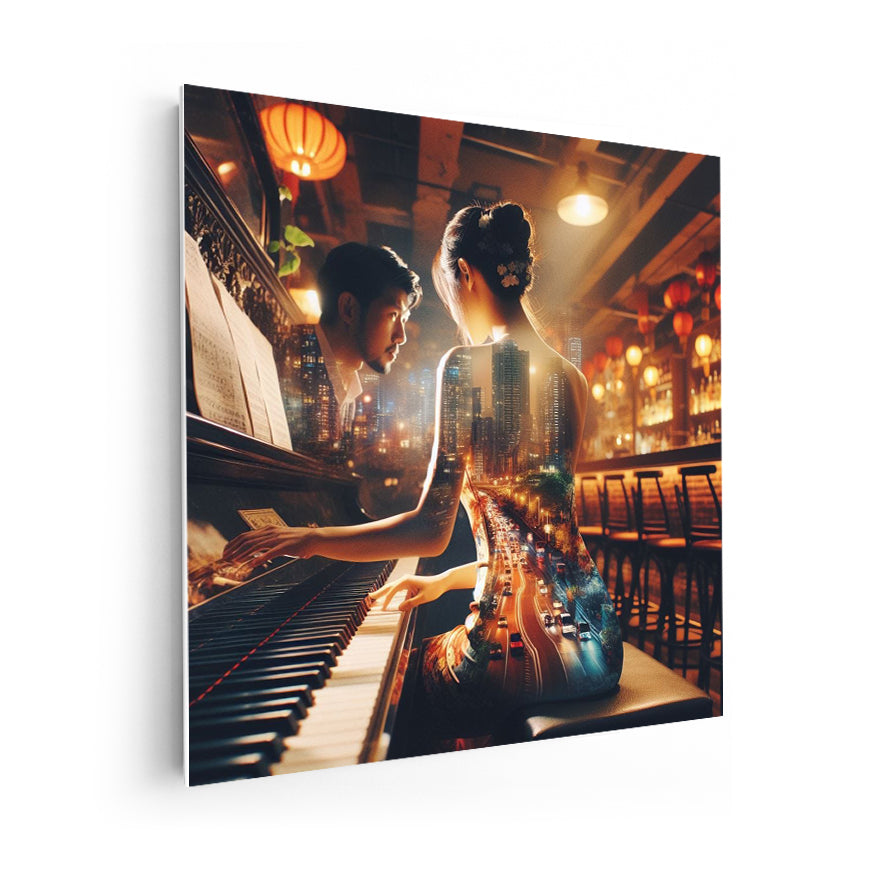 Mujer Piano Y Hombre