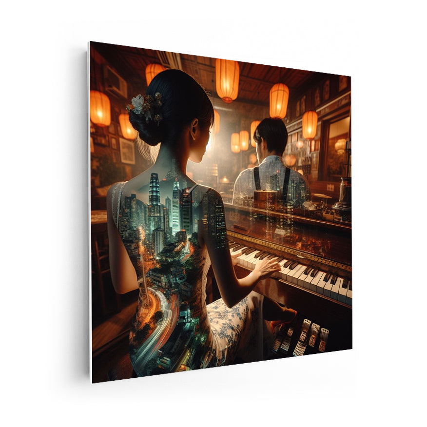 Piano Y Pareja De Espaldas