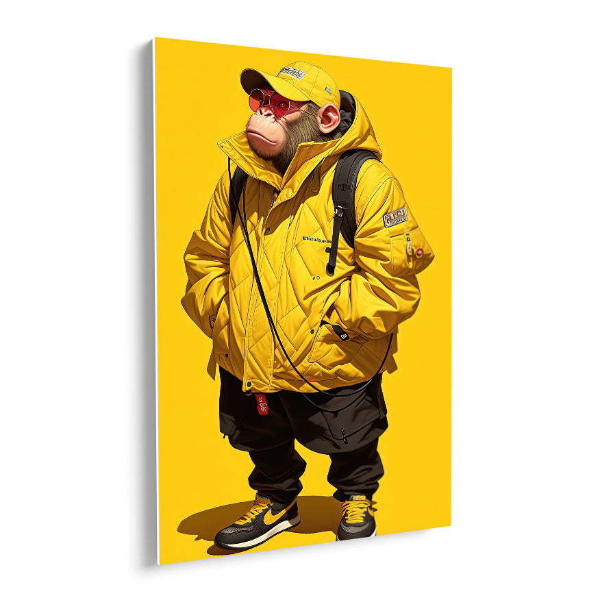 Chango Con Chamarra Y Gorra