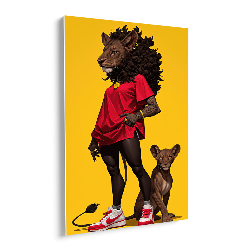 Leona Humana Y Cachorro