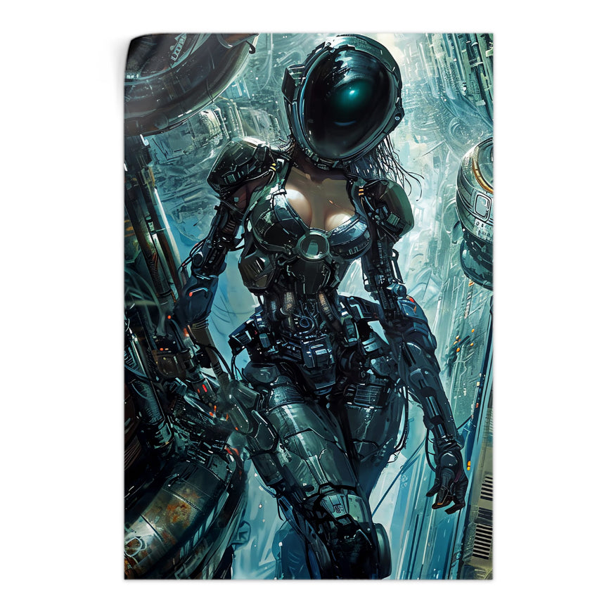 Mujer Cyborg Nave Espacial