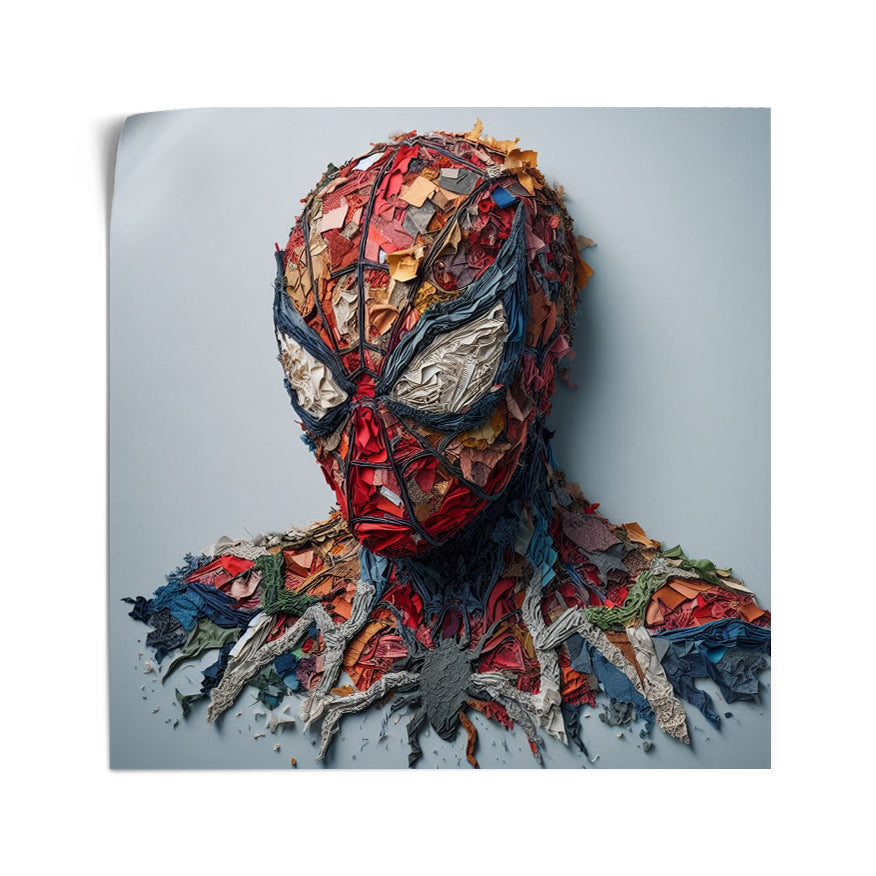 Spiderman Traje Formándose Tela Colores