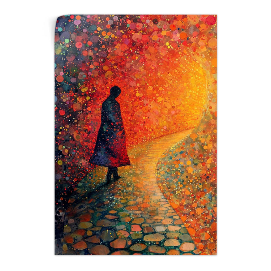 Hombre En Camino De Piedra