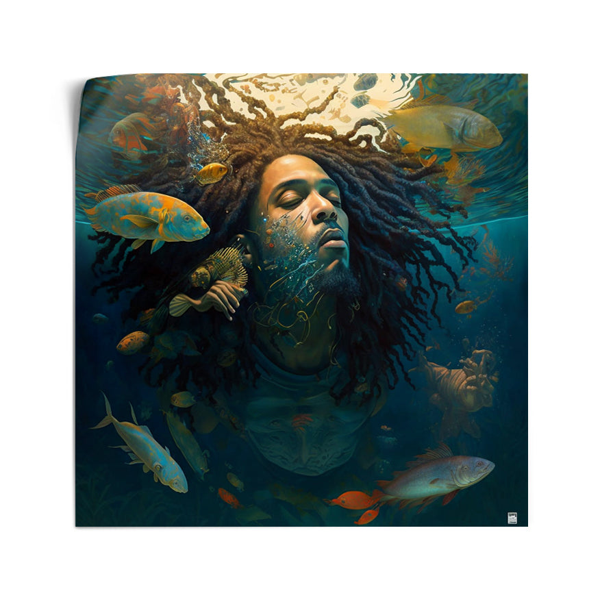 Hombre Afro Buceando