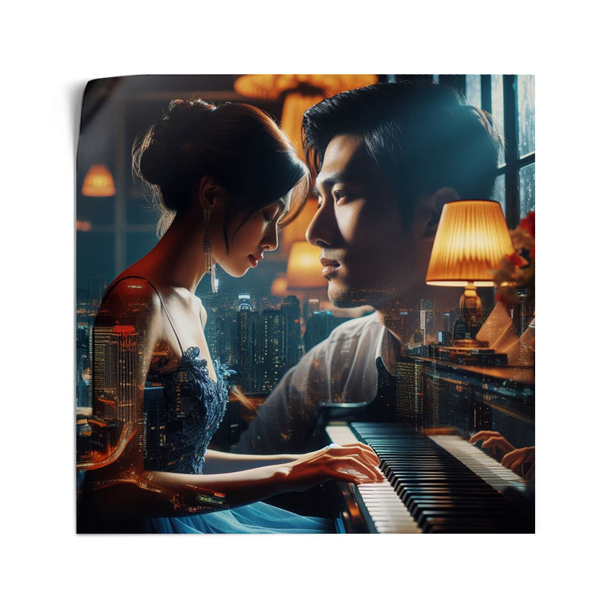 Mujer Pianista Y Hombre