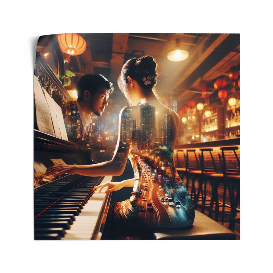 Mujer Piano Y Hombre