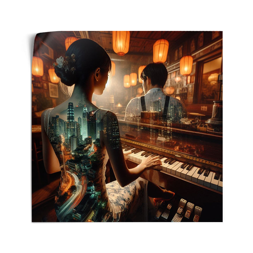 Piano Y Pareja De Espaldas