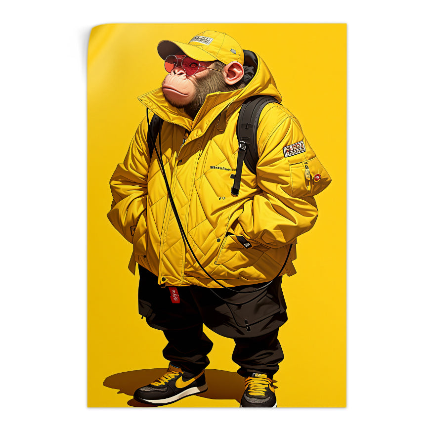 Chango Con Chamarra Y Gorra