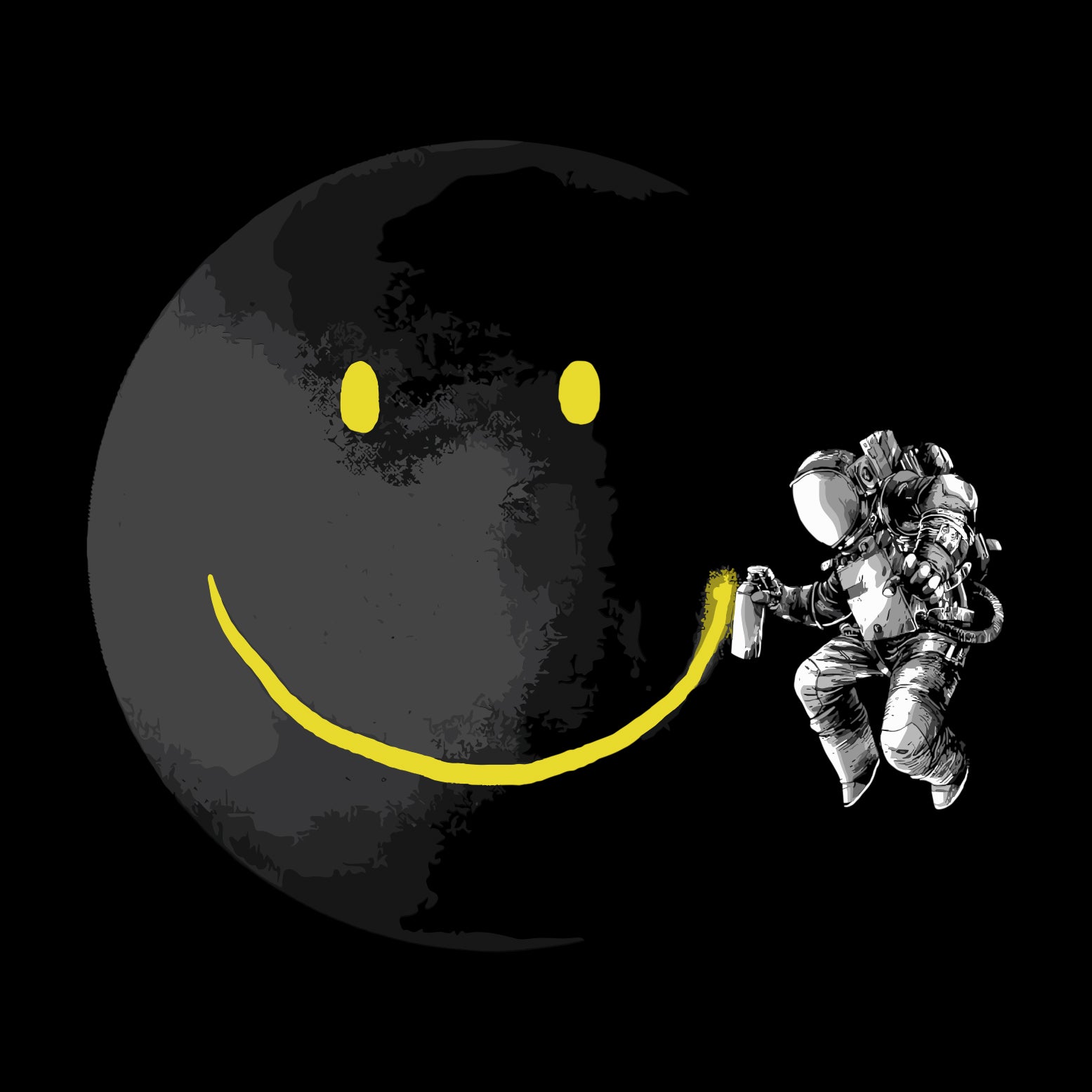 Playera Astronauta Happy Face Of The Moon