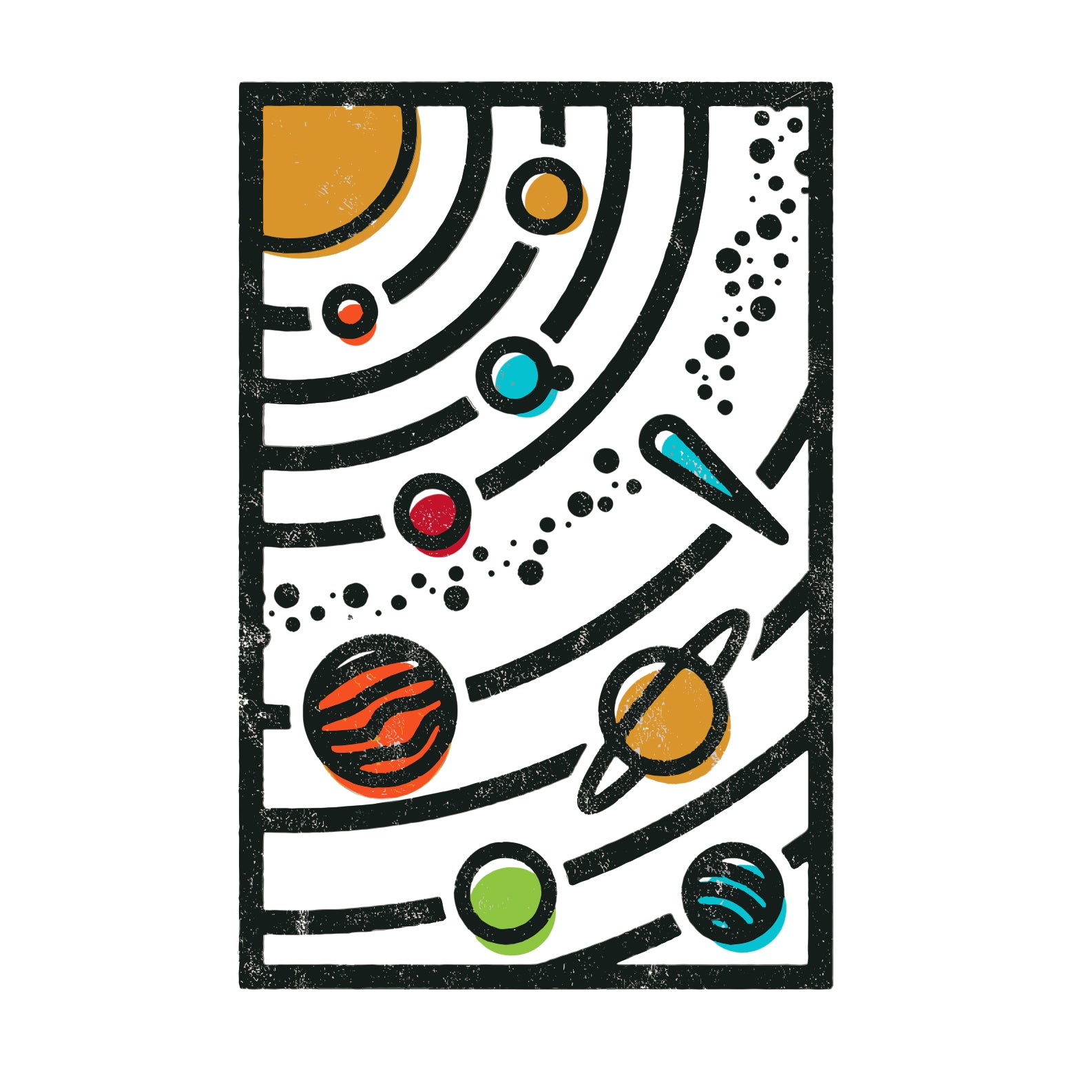 Playera Planetas Cuadro